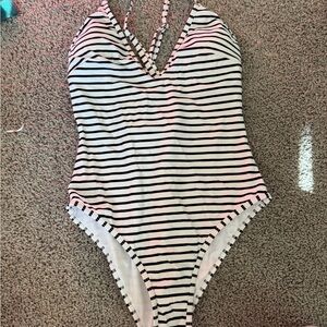 Cupshe Black and White Striped Swimsuit